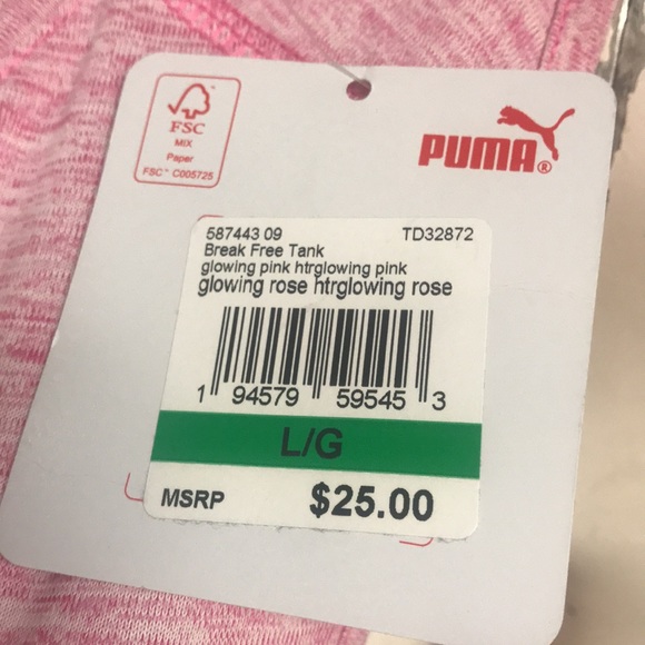 Puma Athletic/Athleisure Tank Top, Size L, NWT! - Picture 6 of 7